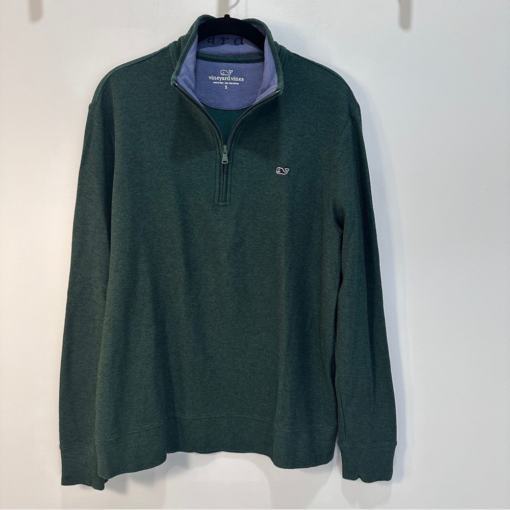 Saltwater 1/4 Zip Vineyard Vines Small Green Pullover Layer